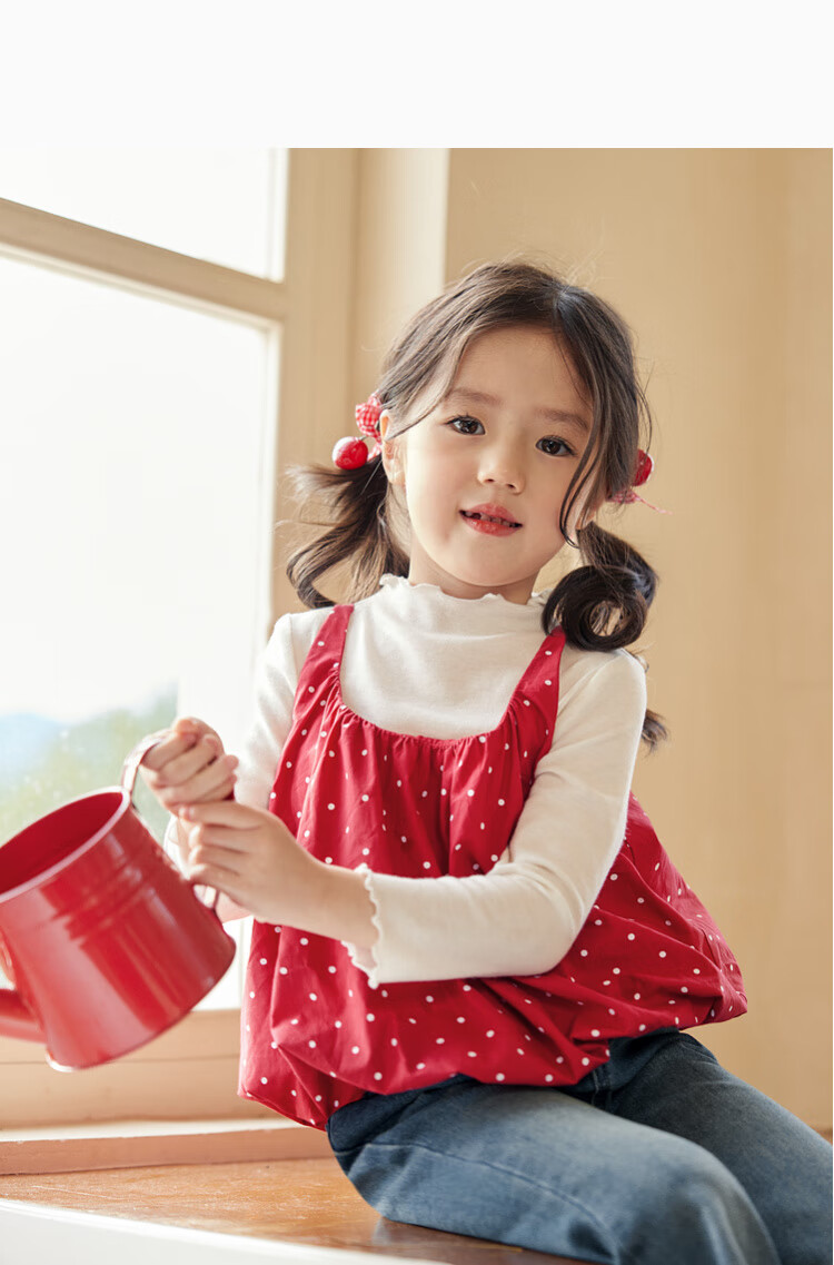 LUSON Little O Baby Kids Autumn Outfit Girls Polka Dot 2025 New Super Cute Flower Bud Vest Set 18
